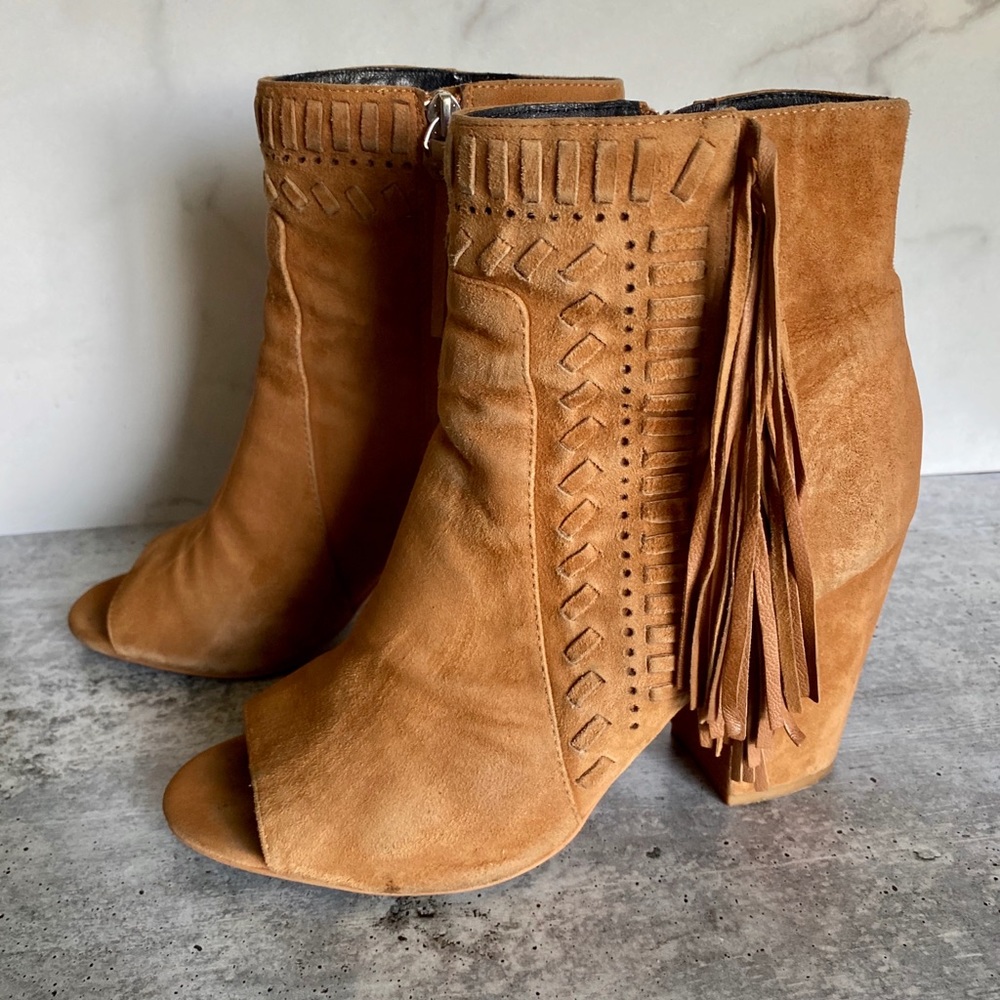 Rebecca Minkoff Kid Suede Bootie Iris Fringe